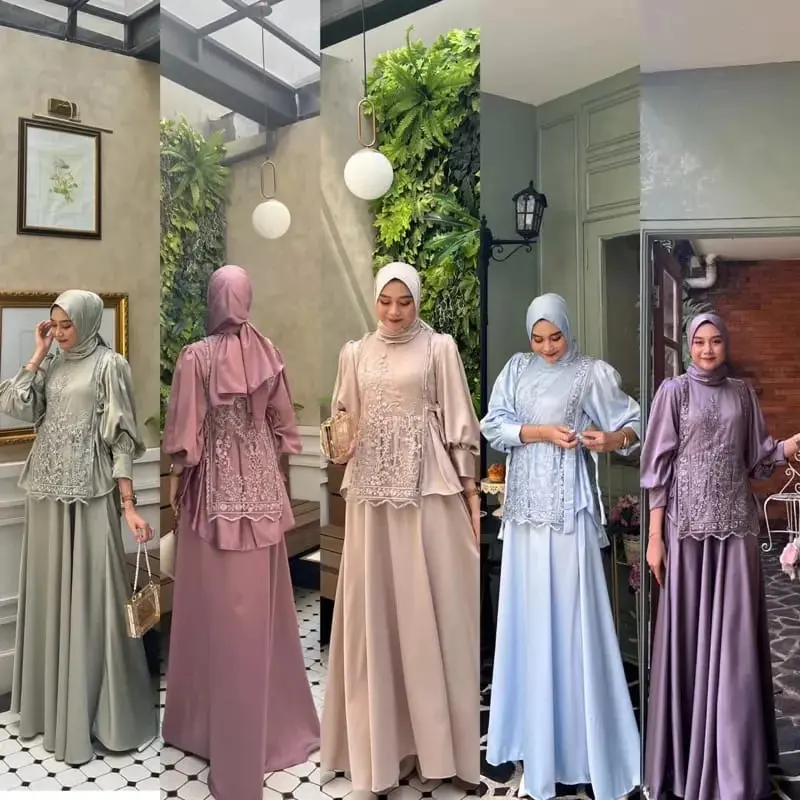 New Produk Mely Bahan Silk Armany Gaun Pesta Mewah Elegan / Dress Kondangan Bridesmaid / Dress Seragam Pernikahan / Gamis Elegan Simpel / Gamis Lebaran Model Terbaru / Gamis Wanita Kekinian / Gamis Remaja Aesthetic Tin Preppy