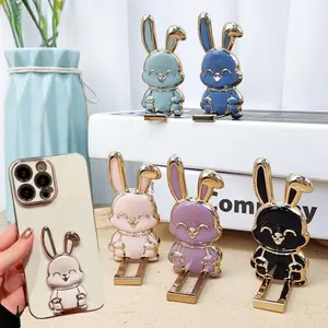 Cute Bunny Phone Holder - Universal Enamel Rabbit Cellphone Stand for iPhone & Android - Multicolor Options - 360-Degree Rotation Phone Grip - Portable Phone Accessory - Ideal Gift for Kids, Teens, and Adults