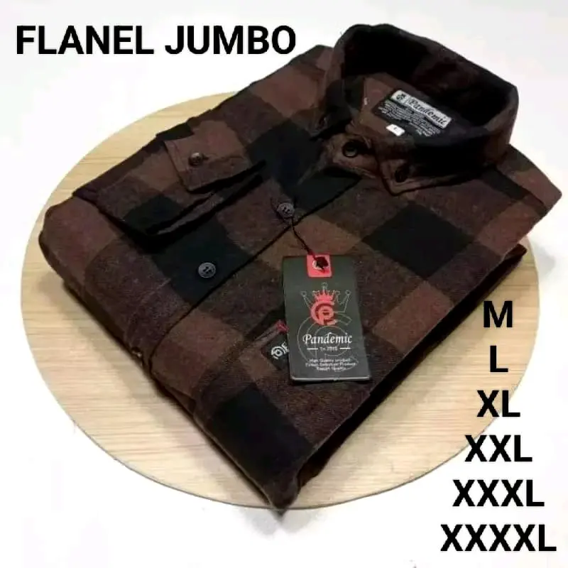 KEMEJA FLANEL MOTIF KOTAK CATUR BIRU M-4XL LENGAN PAJANG PRIA WANITA TERLARIS LUMBUT HALUS Casual Kain Lembut Distro 8