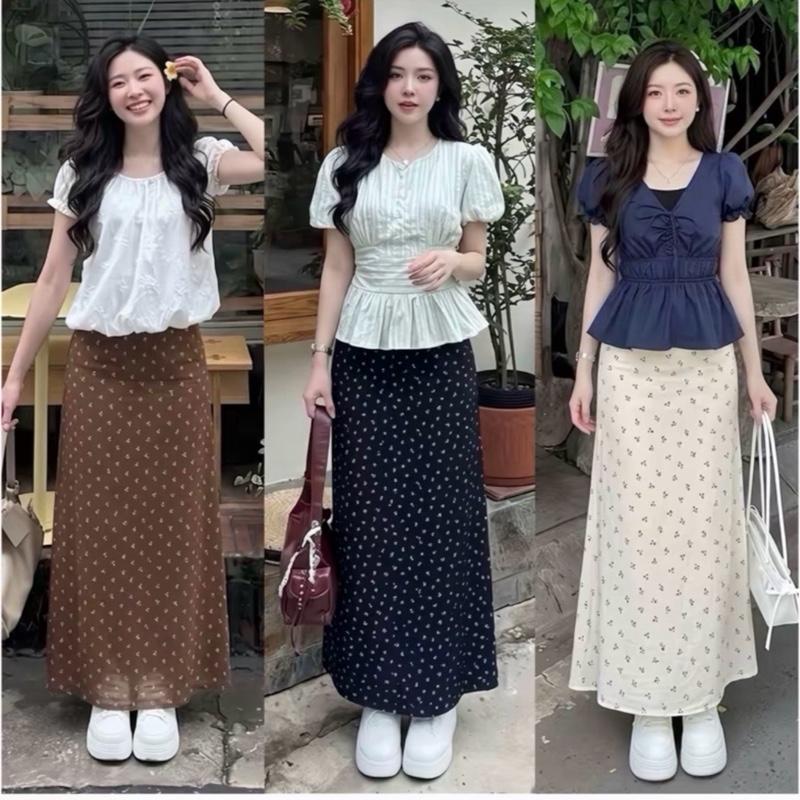 Chân Váy Hoa Nhí Dáng Dài Phong Cách Thời Trang Cho Nữ