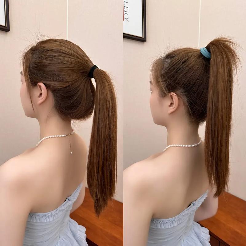 Product Introduction of 5-pack soft and comfortable wide-edged thickened hair rope seamless high elastic hair band to tie hair without damaging the hair high ponytail hair rope 1