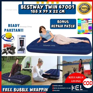 【COD】Kasur Angin Termasuk Bantal kasur angin pompa otomatis kasur tiup Double Kasur Tiup Air Bed Queen Kemah Indoor dan Outdoor Anti-kempes Kasur