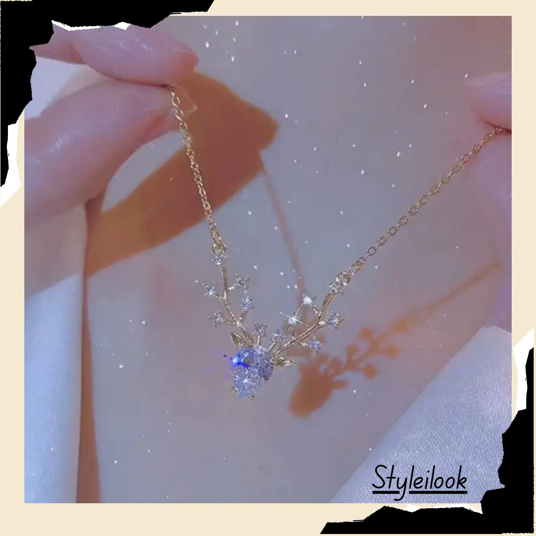 ꕤSTYꕤ K46 Kalung Silver Model Tanduk Rusa Kalung Murah