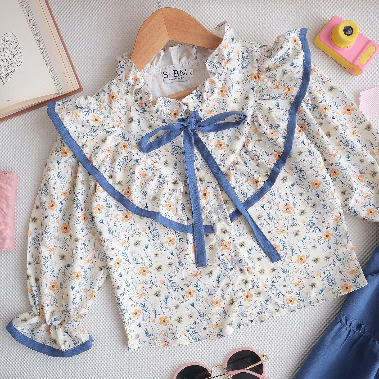 SAFA FASHION - Setelan Anak Perempuan Zalina Motif Bunga Model Terlaris / Fashion Oneset Anak Perempuan Atasan dan Rok 7/8 Korean Style Terlaris