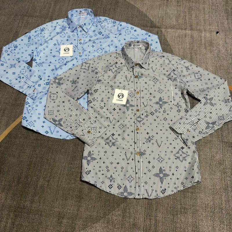  Áo Sơ Mi tay dài in hoa văn chất vải cotton vừa vặn trơn mát boy phố  Menswear Nam Shirt Có Cổ Xám 
