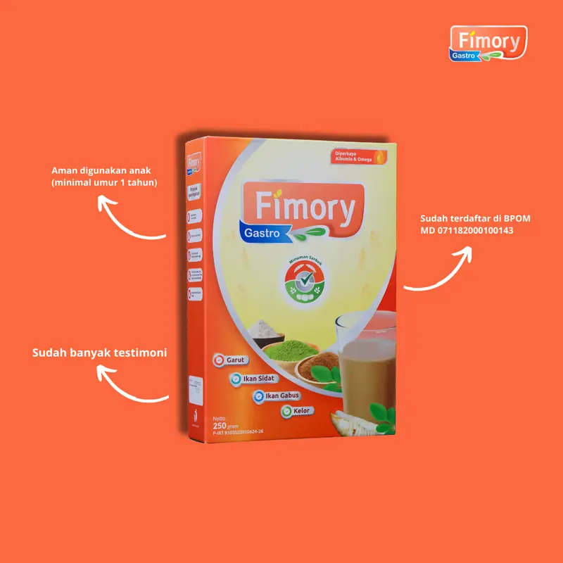Fimory Gastro Original Paket 3 Box - Minuman Cereal / Sereal Umbi Garut Bantu Atasi Luka Lambung | Bisa COD Sudah BPOM dan Halal MUI 3