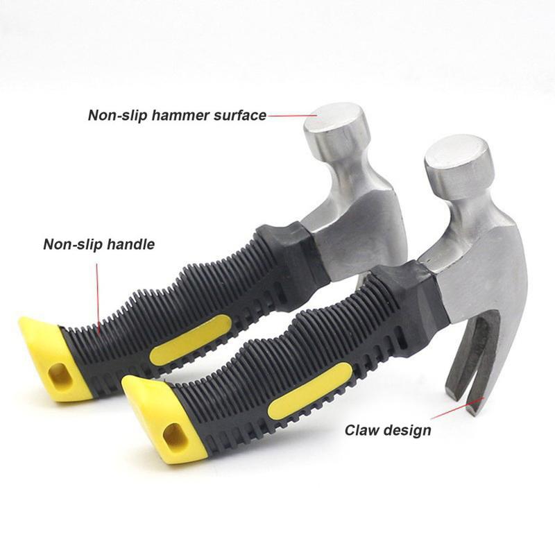 Product Introduction of Anti-shock and Non-slip Mini Claw Hammer Woodworking Plastic-coated Claw Hammer Multi-function Insta 43