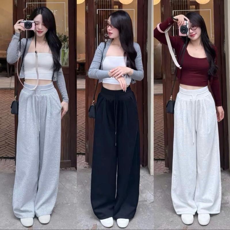 Quần cho nấm 88-90cm fom ống suông có túi cạp cao titistore95 vải nỉ 2da L1