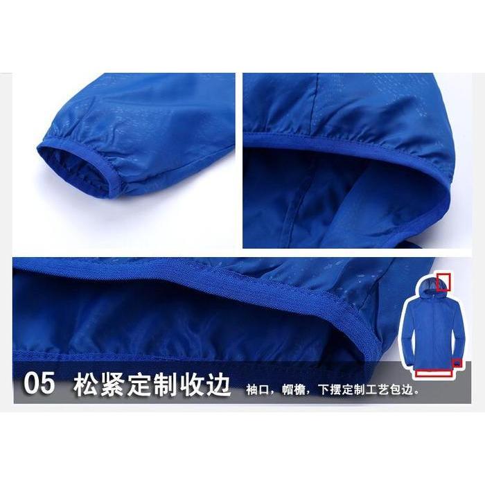 Poket Outdoor Jaket Parasut Tipis Tissue Warna Putih - M