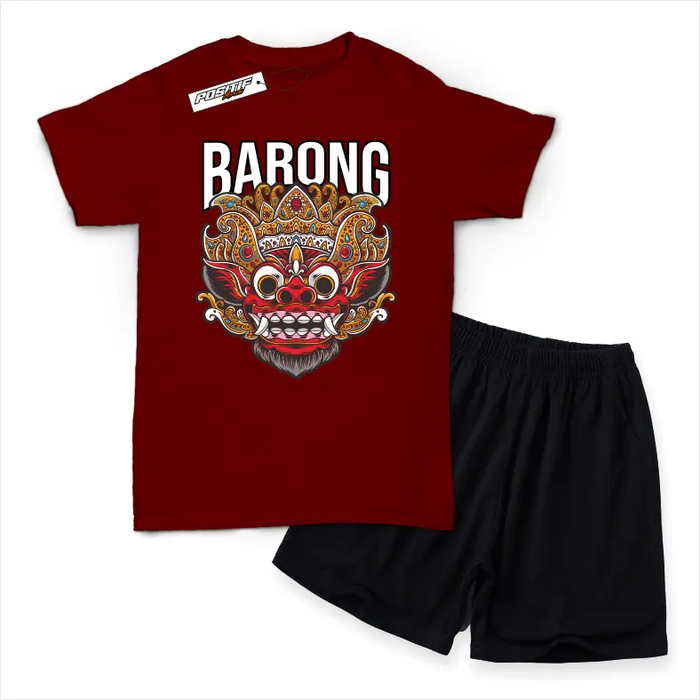 POSITIF MERCH KAOS BAJU SETELAN ANAK BARONG BALI BANTENGAN MBEROT LAKI PEREMPUAN 4