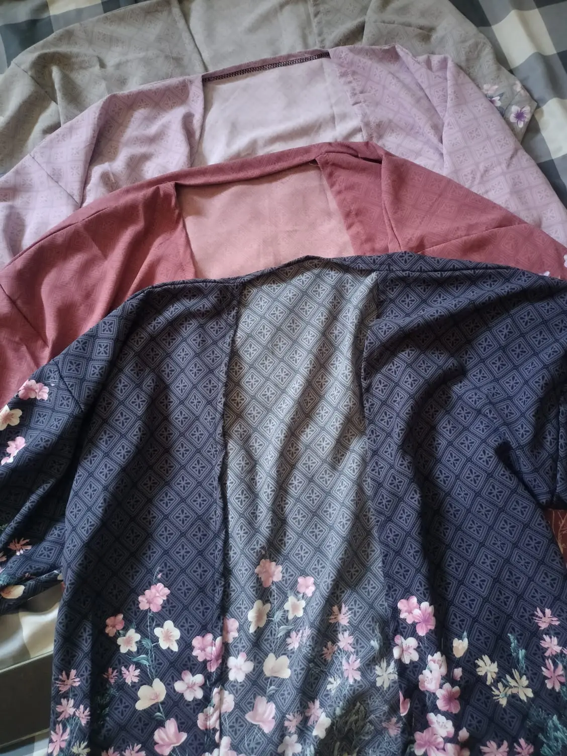 Cardigan Kiyowo Outer Motif Bunga Wanita Muslim Bahan Rayon Jumbo Oversize
