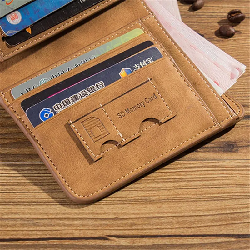 Ví Đựng Thẻ Tín Dụng ID, Dành Cho Nam Giới, Kiểu Ví Cầm Tay Gập Lại, ví đựng tiền Xu, Có Ngăn 5