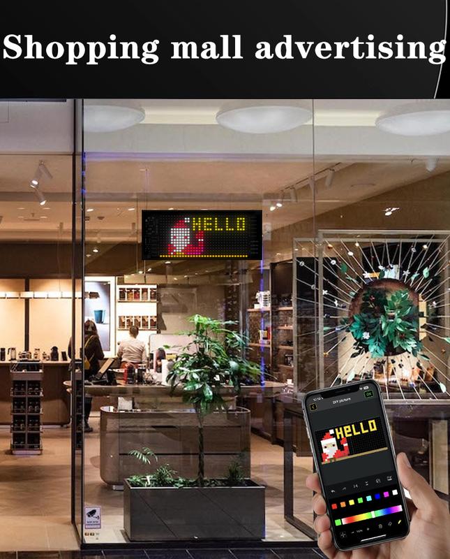 Product Introduction of Led Matrix Screen Panel RGB Color Flexible Display Screen Waterproof LED Module Light DIY APP Program Hat Word Scroll Display 18