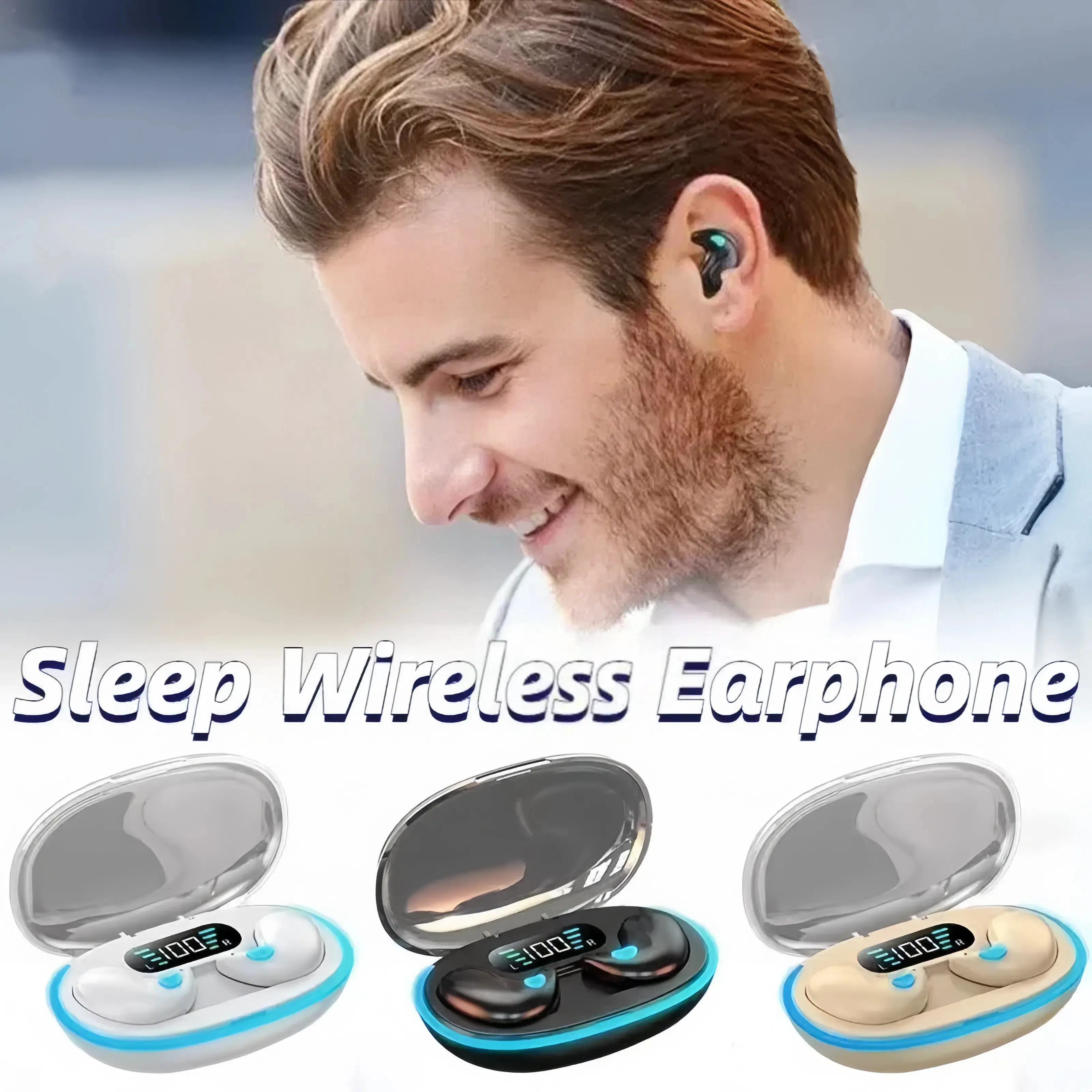 Tai nghe ngủ X55 [2 Quà tặng miễn phí]  1 Nhãn dán hoạt hình+1 Bao tay chơi game, Âm thanh nổi mức HiFi,  iPX5 Chống thấm nước Tích hợp Mic, Cho tai nghe điều khiển cảm ứng iPhone và Andriod | BigBuy360 - bigbuy360.vn