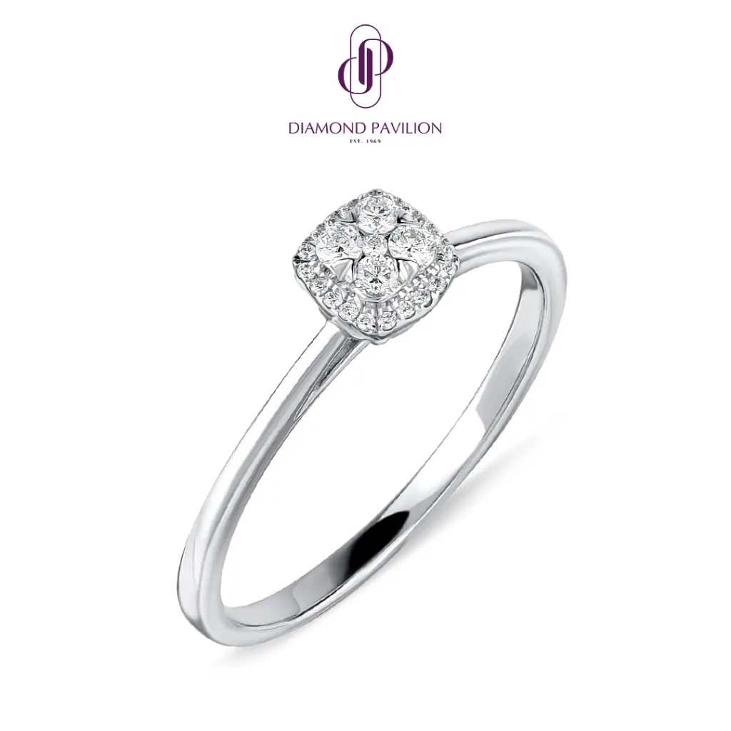 Diamond Pavilion Cincin Emas Batu Berlian Ruellia Ring
