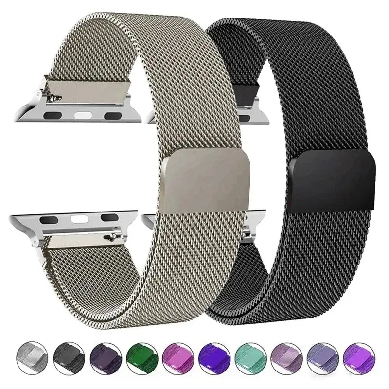 milanese Loop Band for apple watch Strap Ultra 49mm 45mm 44mm 41mm 40mm Metal Wristband bracelet iwatch series 9 8 7 6 5 4 3 SE