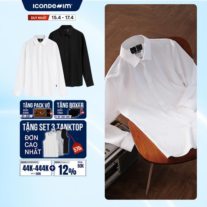 Áo Sơ Mi Vải Nano Nam Tay Dài Anti-Wrinkle Form Slim SMID0253