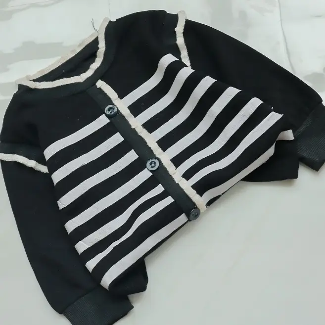ATASAN RAJUT ANAK MODEL KOREA STRIPE KANCING 5