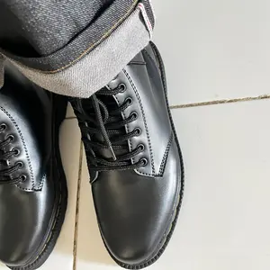 Edgar Moscoff - Sepatu Pria High Boot 8 Hole Formal Casual Kerja Kantor Sol Rubber  Hitam