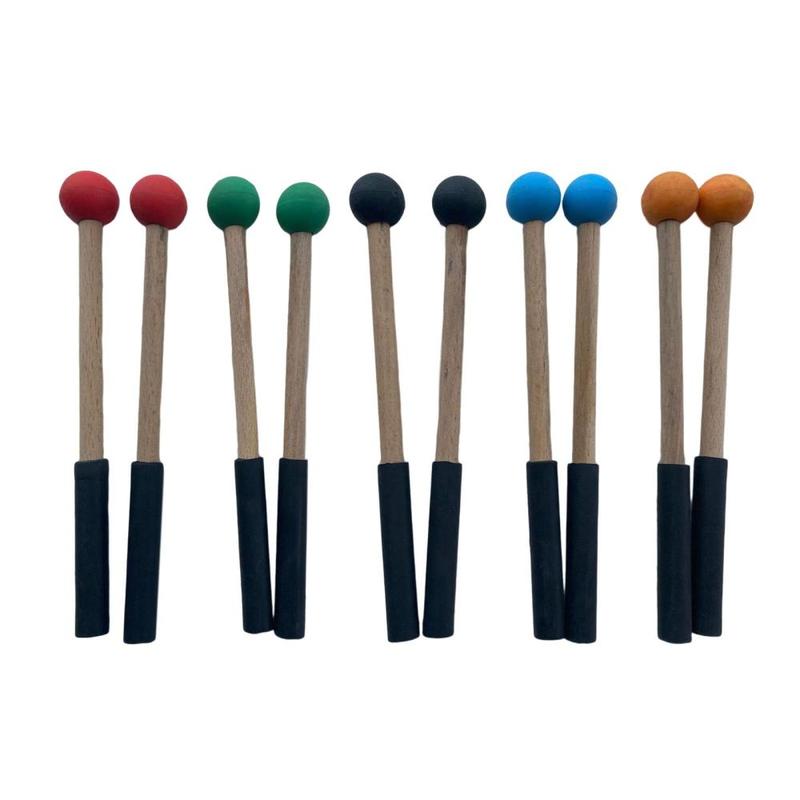 Bộ 2 cây đũa trống bằng silicone với tay cầm gỗ cho đàn trống lưỡi, phù hợp cho…