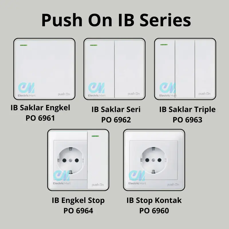 Push On IB Saklar Lampu Engkel Hotel Saklar Seri Triple Stop Kontak Premium Tanam Tembok Switch 0