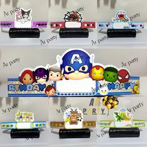 Topi lingkar karakter / Topi ulang tahun/ Topi Kertas Anak / Topi Pesta