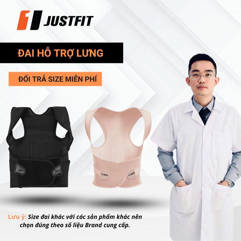 Đai Hỗ Trợ Tư Thế Lưng JUSTFIT – Đai Chỉnh Dáng Lưng, Định Hình Tư Thế Khi Làm Việc & Thể Thao