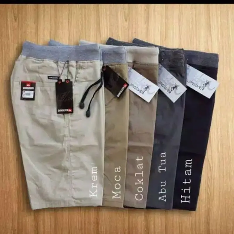 Celana pendek chinos dewasa Combed Karet Melar Nyaman