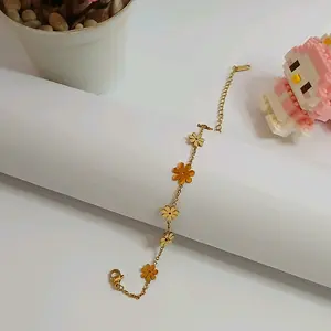 Gelang Titanium pesona daisyi bunga elegant