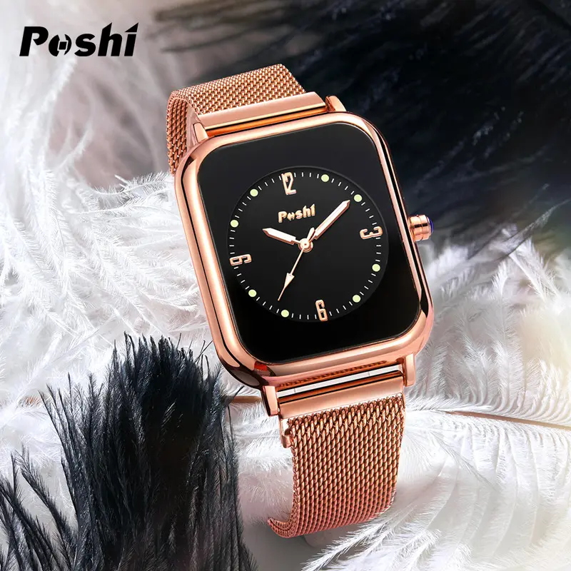 (002 harga telah diganti, cepat beli) POSHI Mesh Belt Jam Kuarsa Jam Tangan Fashion Wanita Gratis Ongkos Kirim Quartz Watch Women PS937 7