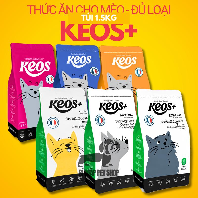 KEOS 1.5KG - Thức Ăn Cho Mèo Mọi Lứa Tuổi, Hạt Mèo Cao Cấp Đủ Dinh Dưỡng, Giá…