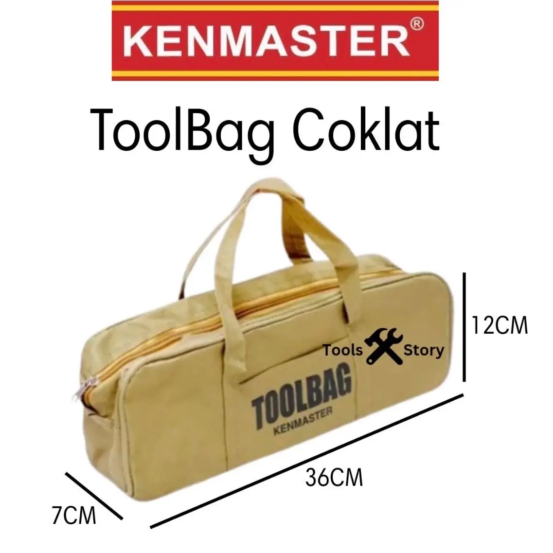 KENMASTER Tool Bag Tas Perkakas Warna Coklat Canvas