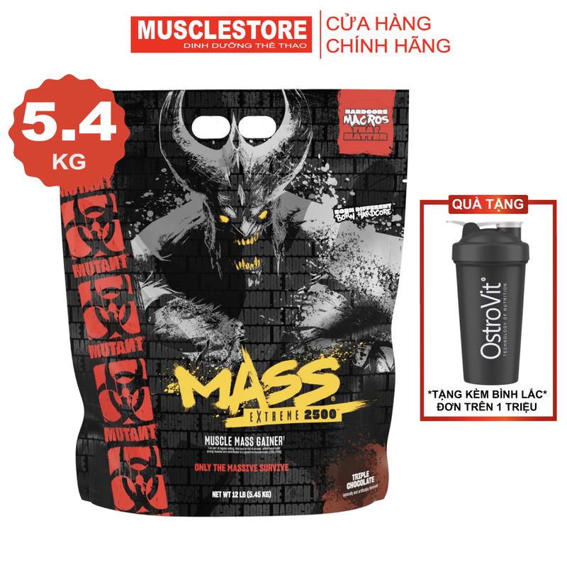 Bột Mutant MASS EXTREME 2500 12LBS (5.4KG) Bổ Sung Protein, Calories Cao, Chứa Enzym Tiêu Hoá