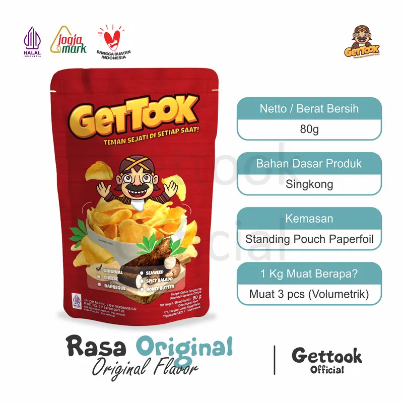 Gettook Keripik Getuk Singkong 80g Rasa Original 3