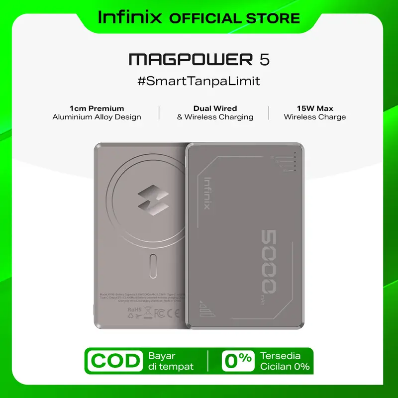 Infinix (Promo) Mag Power XP06 - 5000mAh - 20W Wireless Max Power -Type C - Ultra Slim