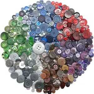 100Pcs 1-3cm Round Resin Buttons Mixed Color Button Kids Manual Button Painting 2/4Holes Button for DIY Craft Sewing Accessories - Beige series 100Pcs Approx 40g