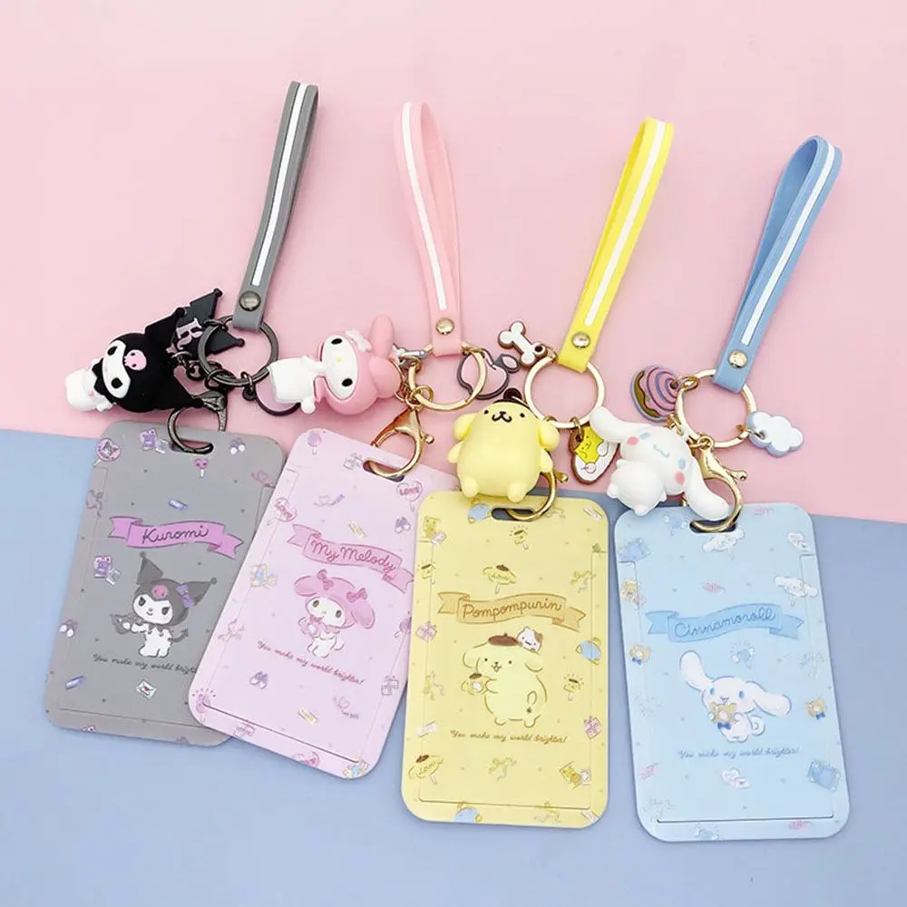 Cartoon School Transparent Window Card Holder Cover Card Case ID Badge Holders Doll Pendant