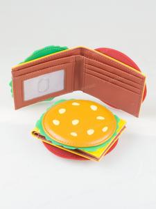 Monedero con diseño de hamburguesa, Monedero corto con diseño de letras para mujer, Monedero informal, moderno, versátil y de alta calidad para el día a día