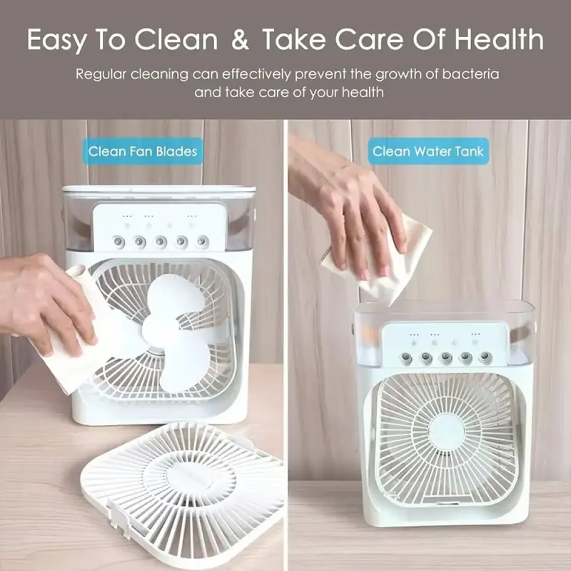 ABAY Air Cooler Mini Fan AC 3 Speed Kipas Penyejuk Ruangan 600ml - AB666 Kabel Meja Mesin 2