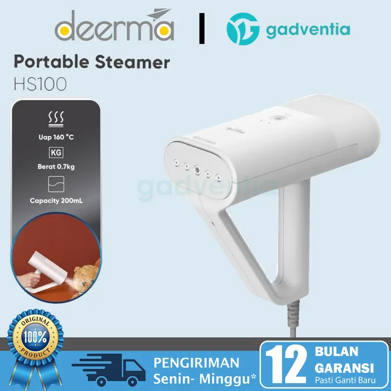 DEERMA HS100 Steamer Iron Garment Setrika Mini Uap Genggam Portable 0