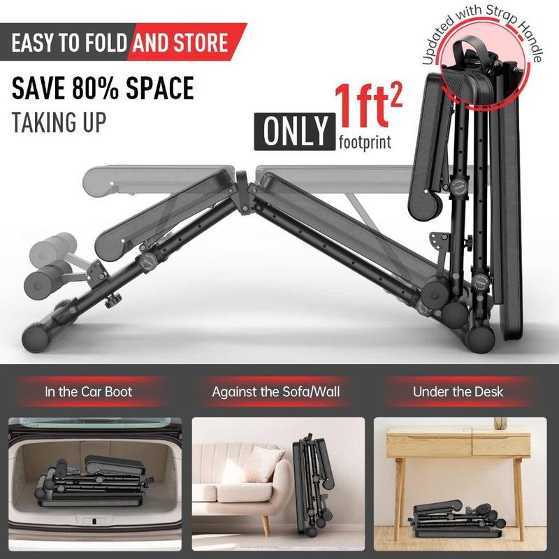 【TOME】Adjustable Dumbbell Bench Household folding sit-up board fitness equipment luxury style Adjustable Bench Press Chair abdominal muscle board fitness chair bench press stool barbell stool Exercise Bench Priest ascends Roman chair