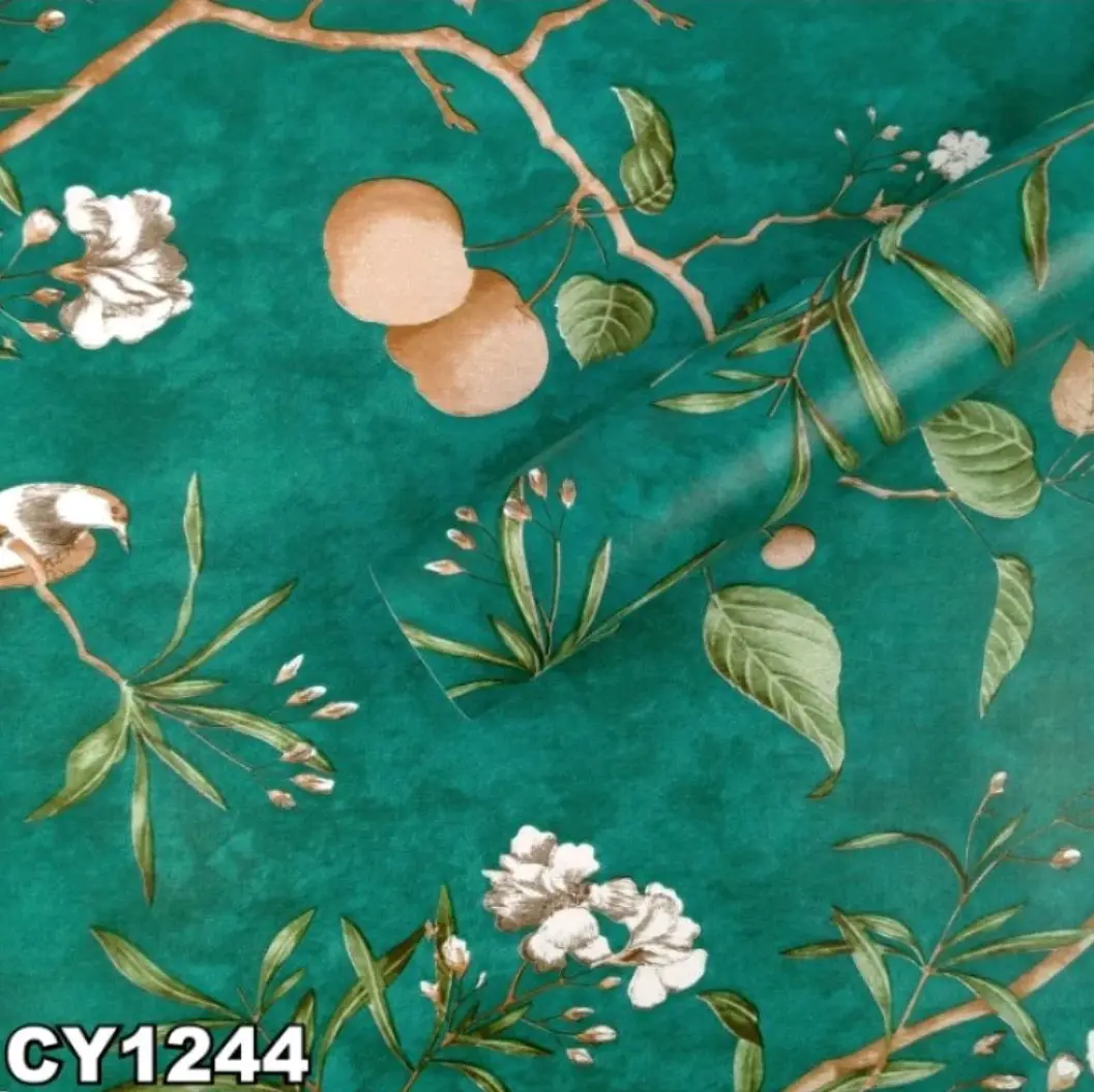 Wallpaper Dinding Motif Daun Classic Pvc Grade A
