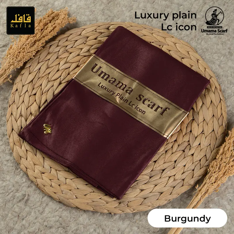 BARU Hijab Segiempat Polos Luxury Plain LC/Luxury Pouch Metal Logo UM Orinal Umama Scarf 1