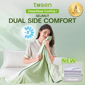 [REKOMENDASI NATSOE] TUSEN DeepSleep Cooling I Blanket Selimut Premium Dual Sensation | Cooling Blanket | Memberikan Kehangatan dan Sensasi Dingin 2-in-1 Quilt 100GSM - TUQ01