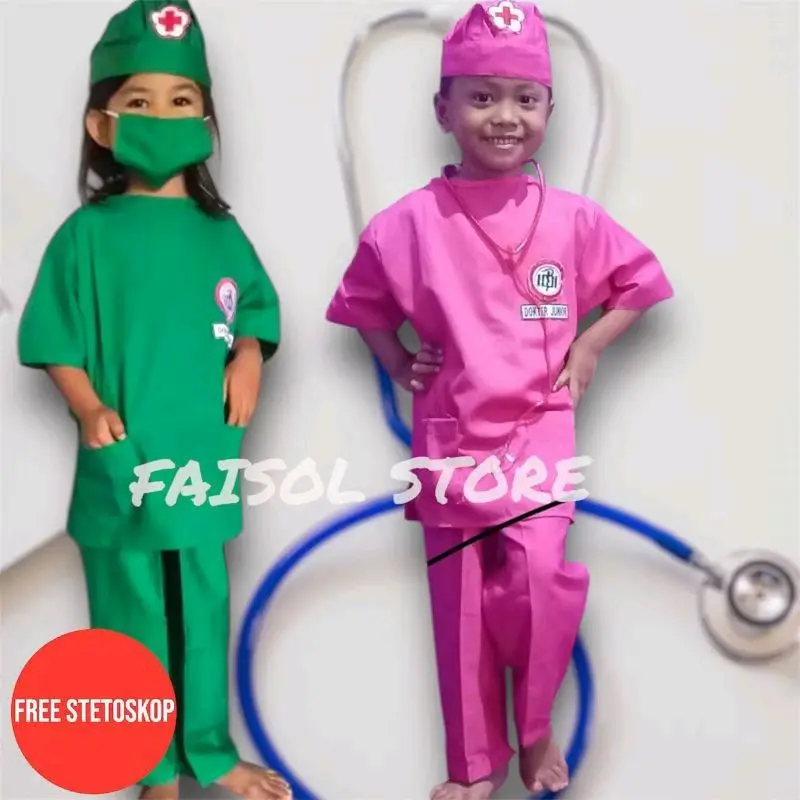 BAJU DOKTER BEDAH ANAK PUTRA-PUTRI PAUD, TK, SD, BAJU PROFESI DOKTER BEDAH ANAK COWOK- CEWEK / BAJUN PERAWAT ANAK PAUD , TK SD