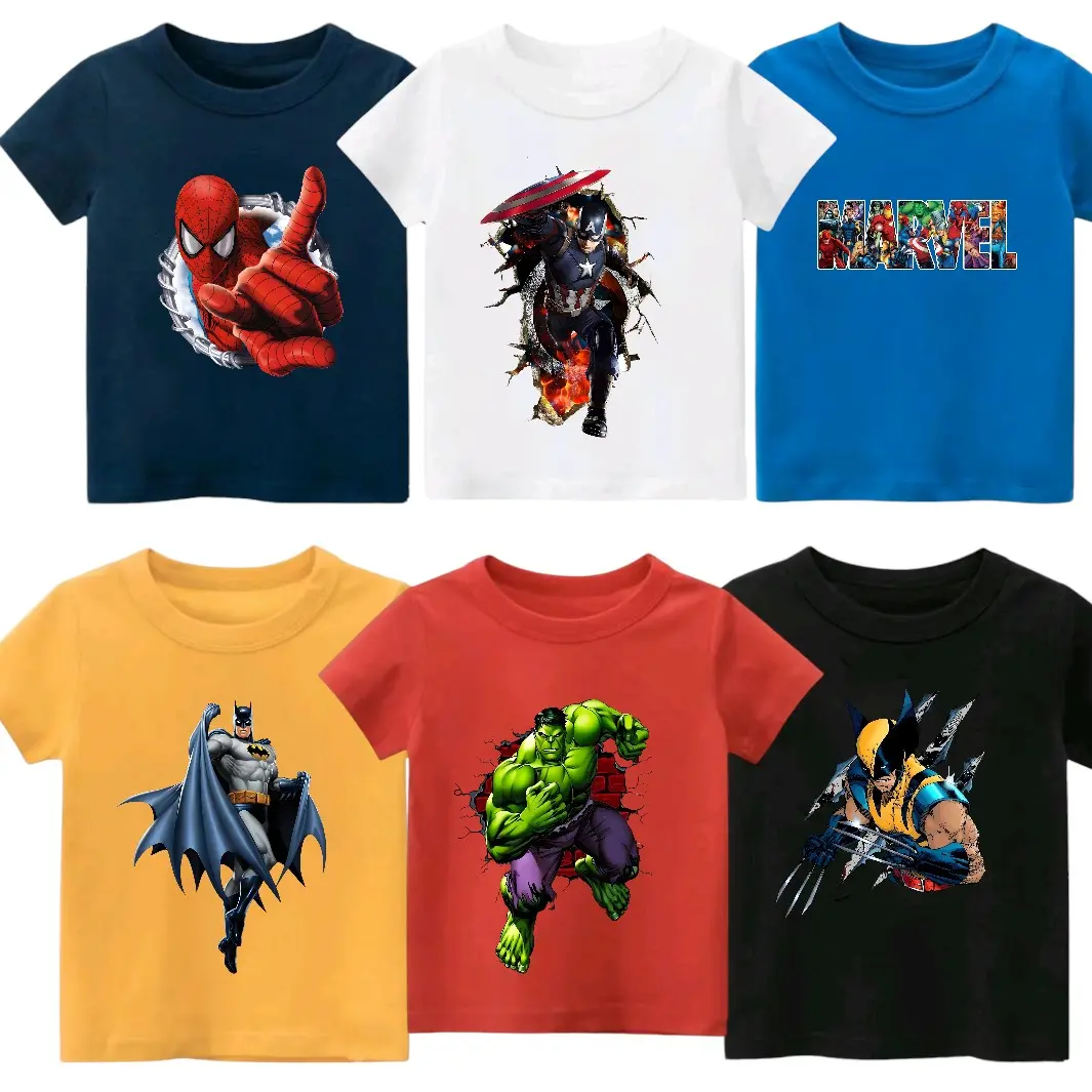kaos atasan anak laki laki lengan pendek 70 ribu dapat 6 pcs motif super hero