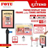 Gambar Extend Papan Display Sign Frame Tanda Board Banner Iklan Poster A4 A3 Untuk Tiang Pembatas Antrian Stainless Steel Coating Black - LPS-SteelA4V dari Foyu Photo Kota Administrasi Jakarta Selatan 1 Tokopedia