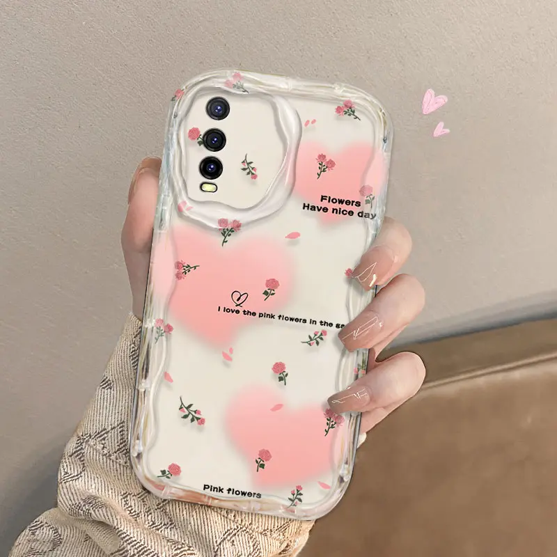 Cocok untuk VIVO Y20 Y20S Y12S Y12A Y20A Y20I V2029 V2027 V2052 V2129 Kotak pelindung ponsel Gaya gadis sederhana dan imut Cakupan penuh kamera ponsel transparan tahan guncangan Anti-jatuh cangkang lunak Bahan TPU silikon Kartun Casing 2