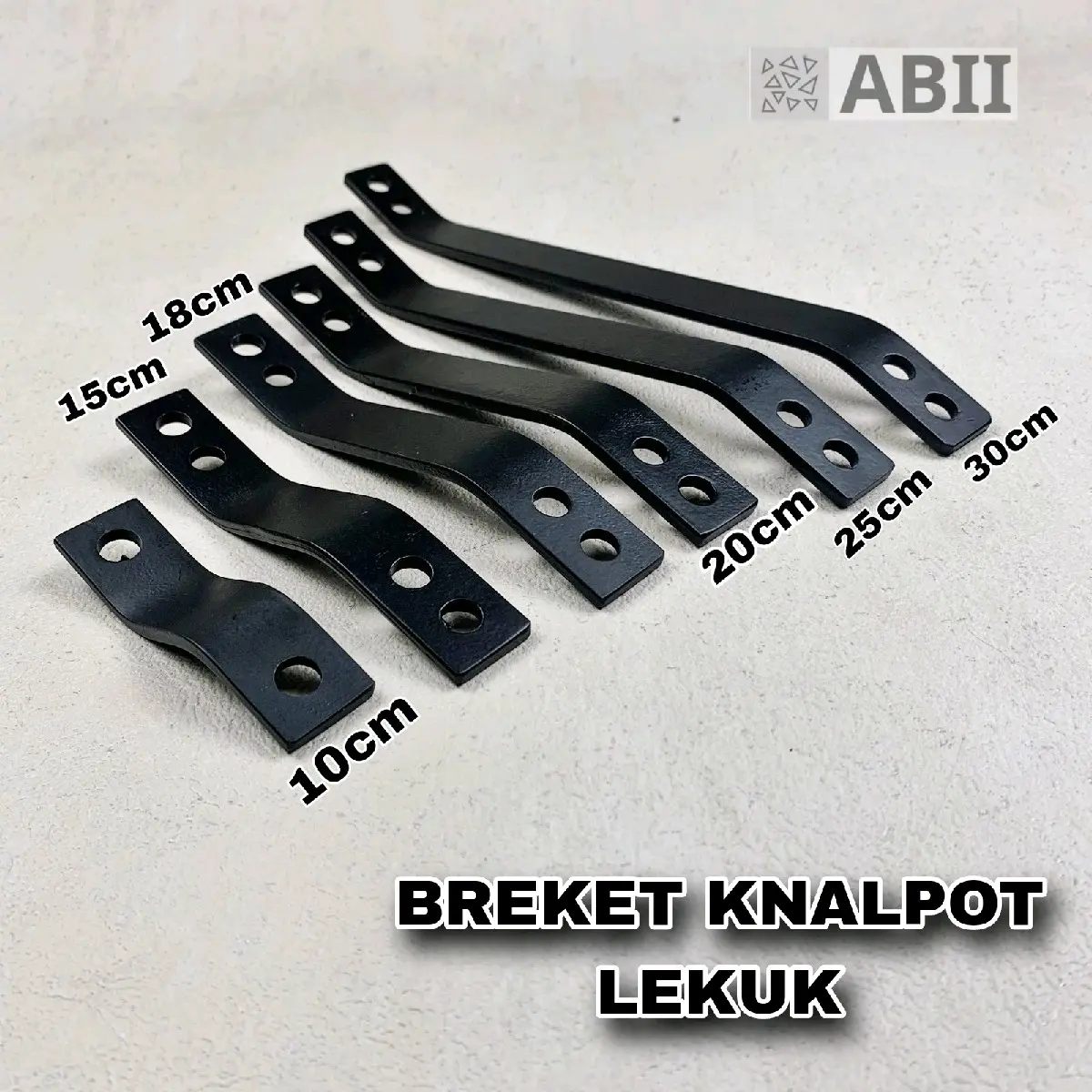 Breket Knalpot Plat Besi Tebal Lubang 10mm Tekuk Universal Motor Panjang 10 15 18 20 25 30 Cm Motorcycle Baut
