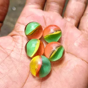 paket 5 kelereng jadul tiga warna